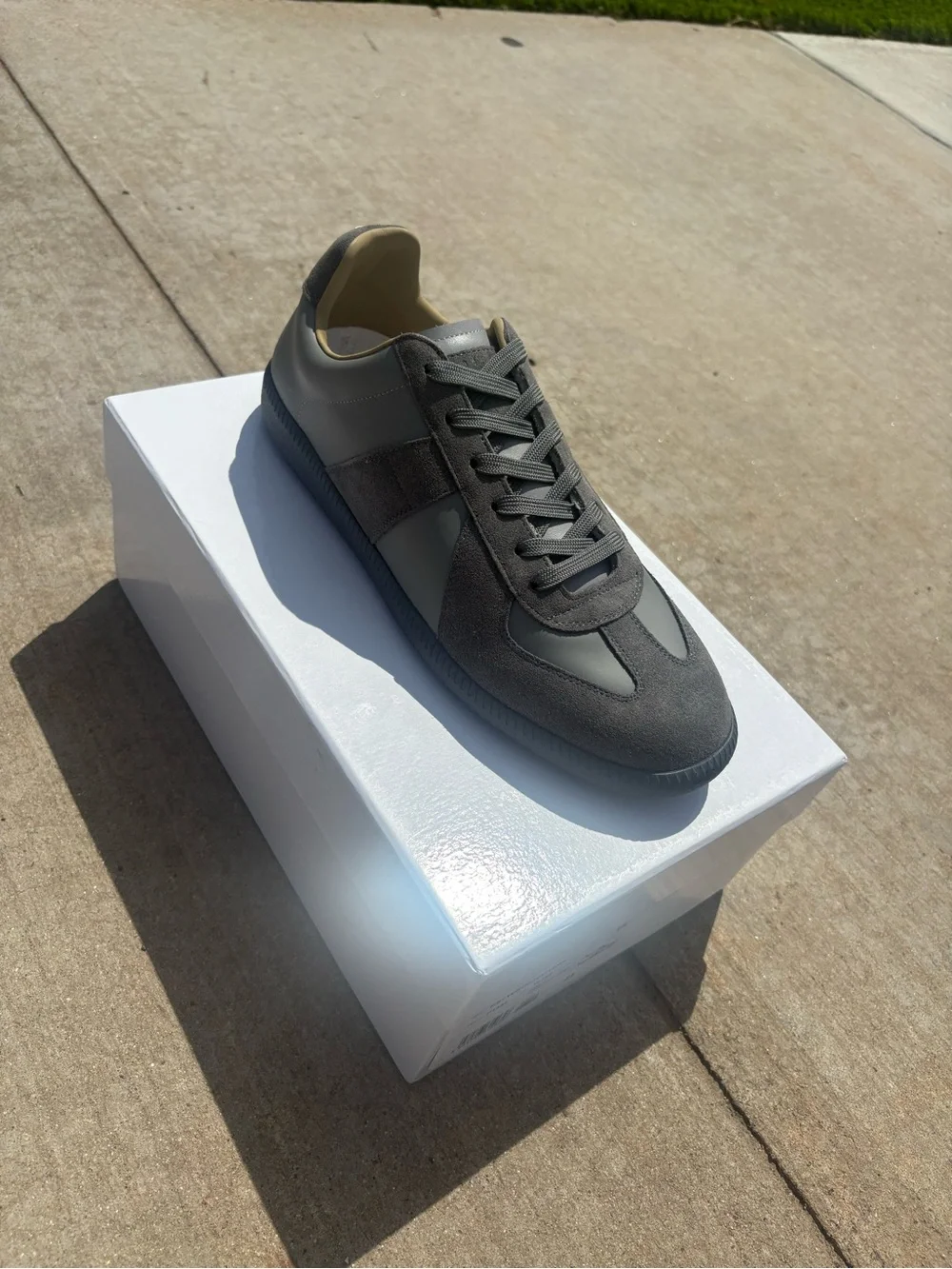 Maison Margiela Gray Suede & Leather Low-Top Sneaker
